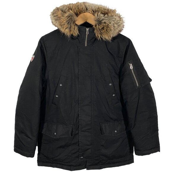 Polo Ralph Lauren Faux Fir Trimmed Hooded Puffer Parka Jacket size Large (14-16) - Picture 1 of 13